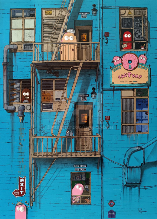 "Stuff & Stuff facto…" başlıklı Tablo Remy Tuybens tarafından, Orijinal sanat, Akrilik