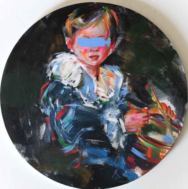 Painting titled "The Forgotten Tune" by Antigoni Tziora, Original Artwork, Acrylic