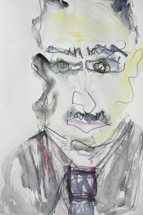 绘画 标题为“Grandpa (I) (b. 187…” 由Susanne Caecilie Walther, 原创艺术品, 水彩