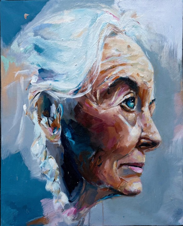 Painting titled "Time’" by Frankro, Original Artwork, Acrylic Mounted on Wood Stretcher frame