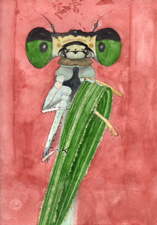 "Libellule Ter" başlıklı Tablo Yannick Daubigné tarafından, Orijinal sanat, Suluboya