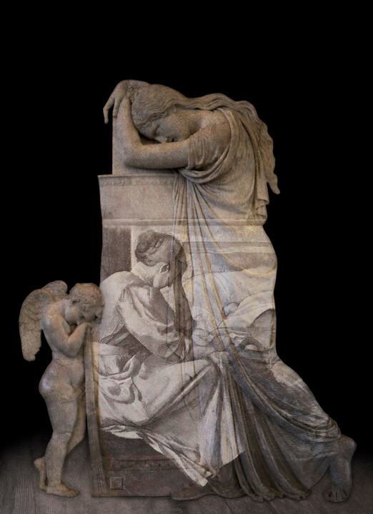 Grafika cyfrowa / sztuka generowana cyfrowo zatytułowany „Grieving” autorstwa Georges Dumas, Oryginalna praca, 2D praca cyfr…