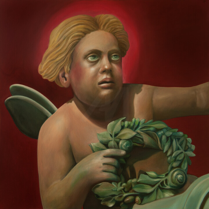 "Putti 2" başlıklı Tablo Klaus Keck tarafından, Orijinal sanat, Petrol Ahşap Sedye çerçevesi üzerine monte edilmiş