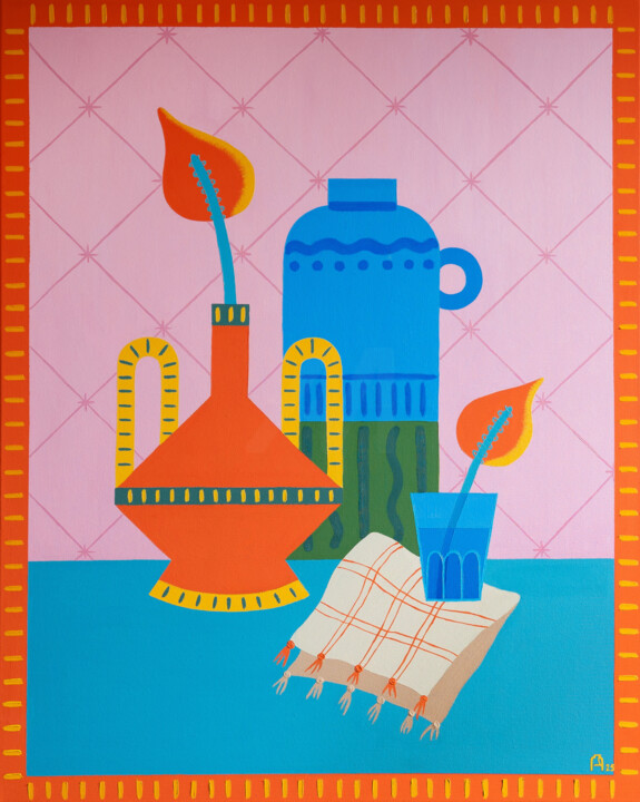 Картина под названием "Clay and Glass" - Apollinaria Manko, Подлинное произведение искусства, Масло