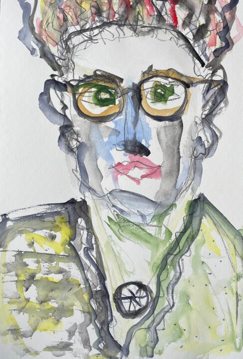 绘画 标题为“Grandma Theresia (I…” 由Susanne Caecilie Walther, 原创艺术品, 水彩