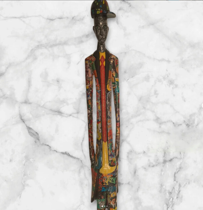 Sculpture titled "Nino" by Siberil Rey, Original Artwork, Wood