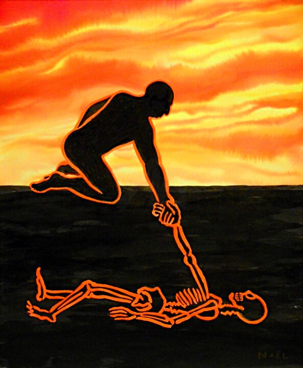 绘画 标题为“Experiencing the De…” 由Noël Van Hoof, 原创艺术品, 水彩