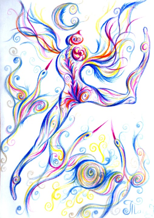 Картина под названием "OrgaSm #74" - Iryna Tatur, Подлинное произведение искусства, Акварель