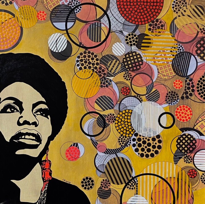 Peinture intitulée "NINA." par Christelle Riffet (Céhère), Œuvre d'art originale, Acrylique Monté sur Châssis en bois