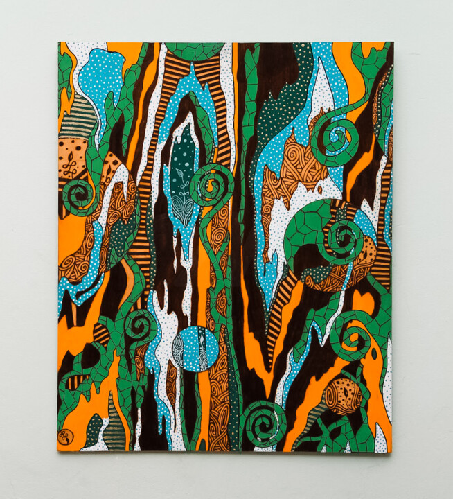 Printmaking titled "Concepção" by Viva Arte Intuitiva, Original Artwork, Acrylic Mounted on Other rigid panel