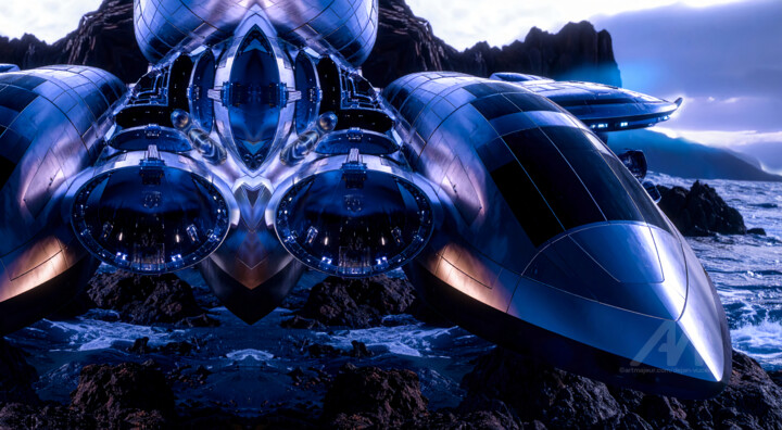 "Arrival LK" başlıklı Dijital Sanat Dejan Vucelic (Merle) tarafından, Orijinal sanat, AI tarafından oluşturulan görüntü