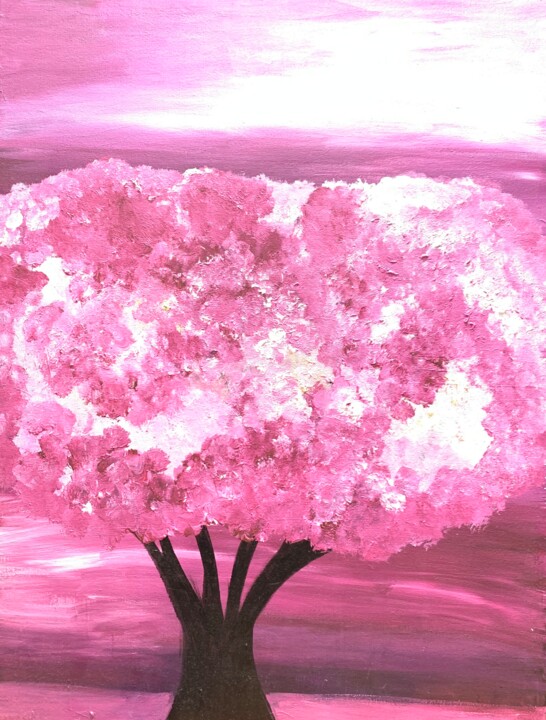 Painting titled "The Blossoming Stil…" by Nourhan Eltoukhi, Original Artwork, Acrylic Mounted on Wood Stretcher frame