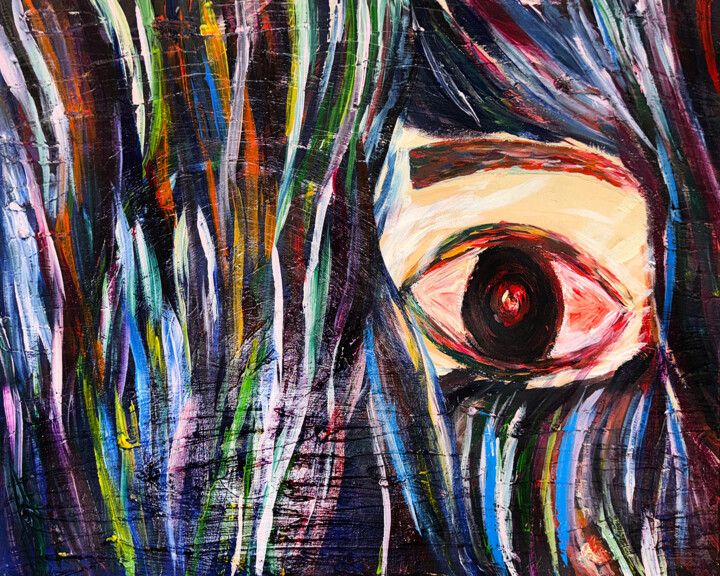 Painting titled "The Witness" by Nourhan Eltoukhi, Original Artwork, Acrylic