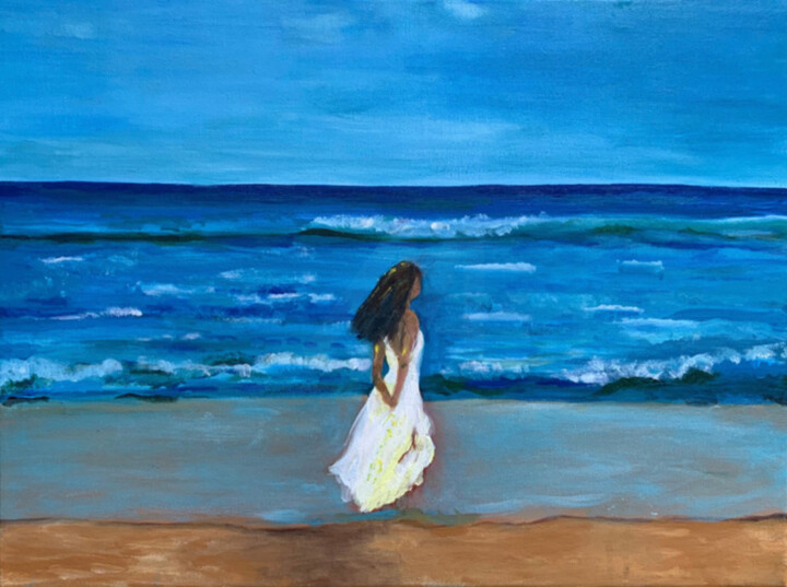 Painting titled "When the Sea Listen…" by Nourhan Eltoukhi, Original Artwork, Acrylic