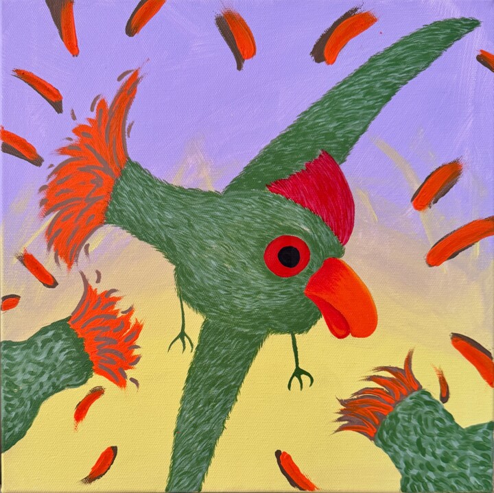 Peinture intitulée "Birds war" par Erseel, Œuvre d'art originale, Acrylique