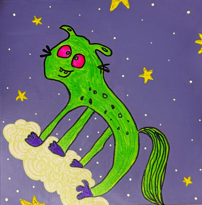 Peinture intitulée "Jackal 2" par Erseel, Œuvre d'art originale, Acrylique