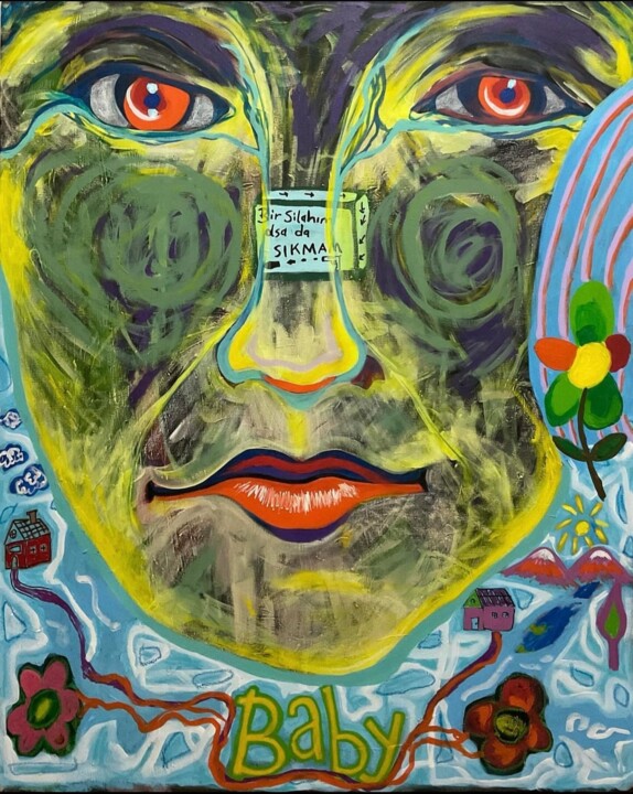 Peinture intitulée "Baby" par Erseel, Œuvre d'art originale, Acrylique