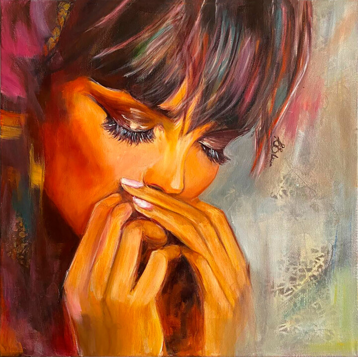 Peinture intitulée "Silence" par Elena Elkina, Œuvre d'art originale, Huile Monté sur Châssis en bois