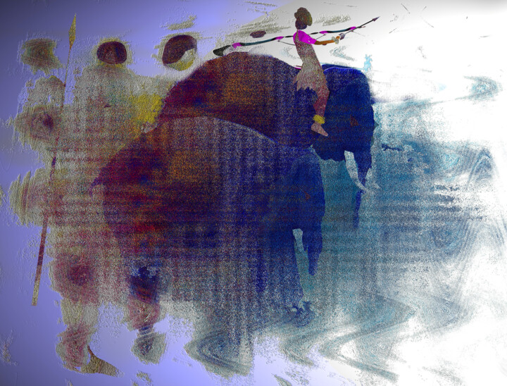 "Prehistoric hunt" başlıklı Dijital Sanat Hassan Maamoun tarafından, Orijinal sanat, Dijital Resim