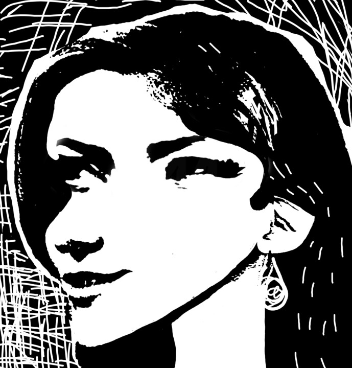 "Femme souriante" başlıklı Dijital Sanat Ernesto Rivera Novoa tarafından, Orijinal sanat, Dijital Resim