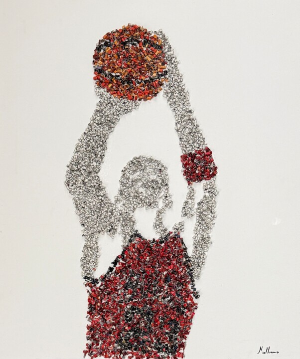 拼贴 标题为“"Michael Jordan"” 由Dennis Mollemans, 原创艺术品, 拼贴