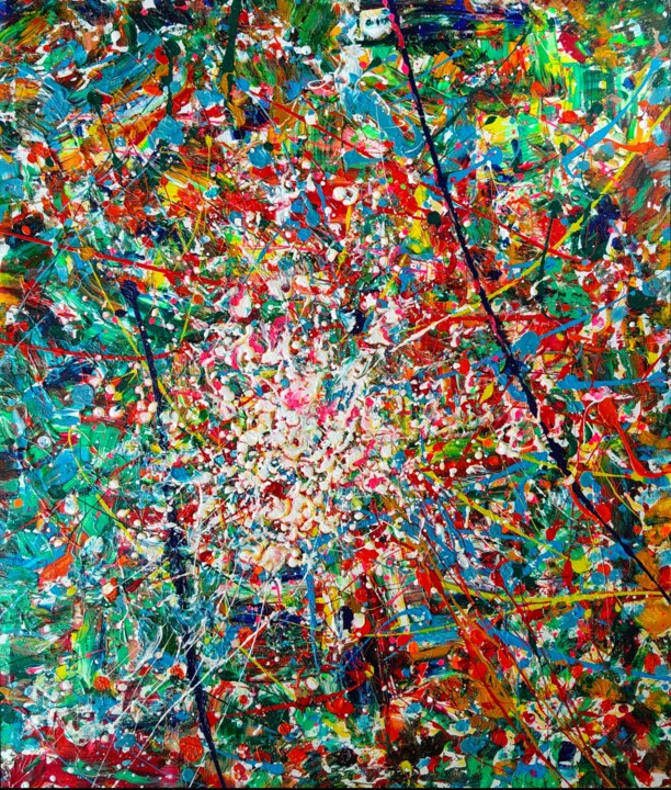 Painting titled "ПОЗВОЛЕНИЕ - живое…" by Antara Terrael, Original Artwork, Acrylic Mounted on Wood Panel