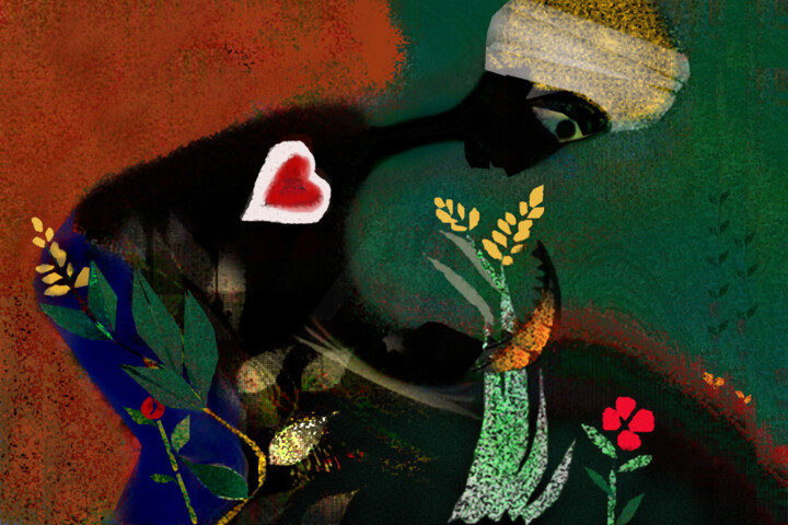 "Contented heart" başlıklı Dijital Sanat Hassan Maamoun tarafından, Orijinal sanat, Dijital Resim artwork_cat. üzerine monte…