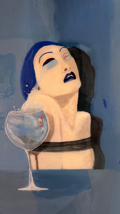 Drawing titled "Koi fish" by Esma Kartal, Original Artwork, Acrylic