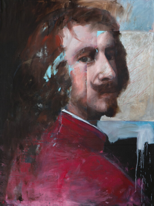 Pintura intitulada "Frammento (omaggio…" por Paolo Damiani, Obras de arte originais, Óleo Montado em Armação em madeira