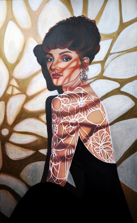 绘画 标题为“Portrait of an Eleg…” 由Elena Gotovtseva, 原创艺术品, 丙烯