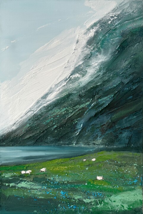 "Green Silence, Calm…" başlıklı Tablo Julia Evpak tarafından, Orijinal sanat, Akrilik Ahşap Sedye çerçevesi üzerine monte ed…