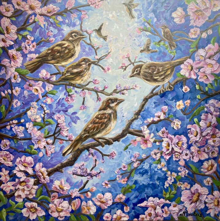 Peinture intitulée ""Whisper of Apple B…" par Pintor Nicolas, Œuvre d'art originale, Huile