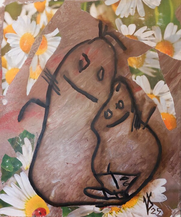 Painting titled "Inner Garden" by Viktoria Dragon, Original Artwork, Acrylic