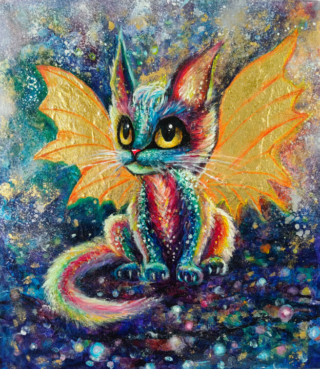 Painting titled "DRAkotik is a magic…" by Antara Terrael, Original Artwork, Acrylic Mounted on Wood Stretcher frame
