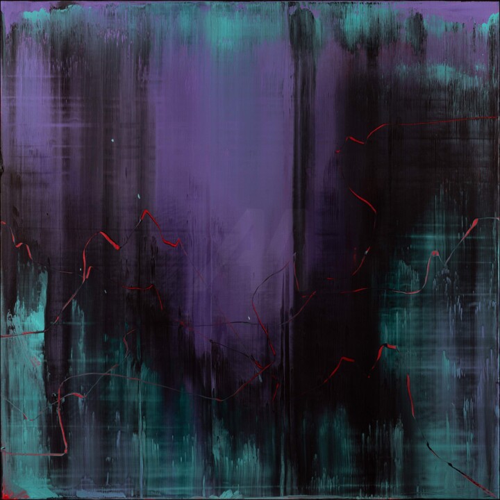 Pintura intitulada "A Map of Nowhere" por Nemanja Nikolic, Obras de arte originais, Acrílico Montado em Armação em madeira