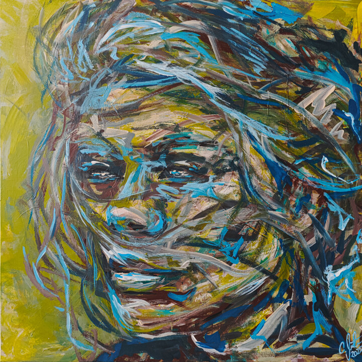 "Lia" başlıklı Tablo Carolyn Mielke (carographic) tarafından, Orijinal sanat, Akrilik Ahşap Sedye çerçevesi üzerine monte ed…