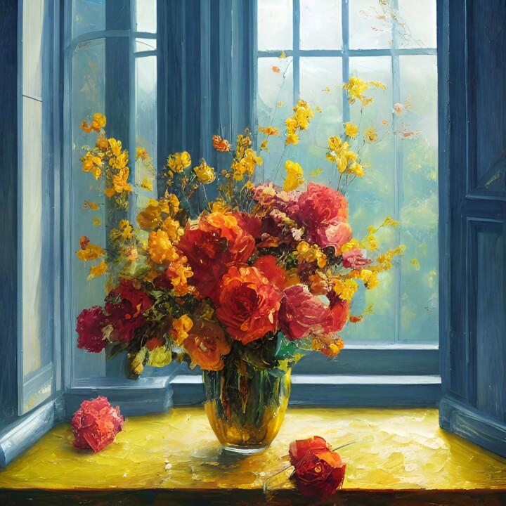 Цифровое искусство под названием "Summer Autumn Bouqu…" - Meahau, Подлинное произведение искусства, Изображение, сгенерирова…