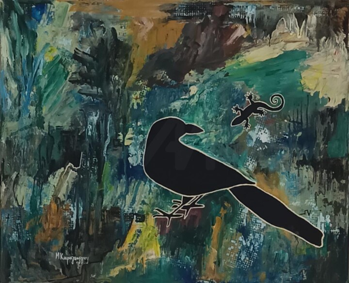 Painting titled "ΕΔΩ ΑΝΗΚΩ" by Maria Karageorgiou, Original Artwork, Acrylic