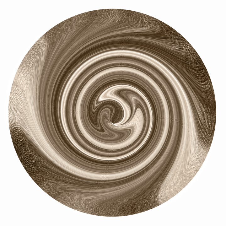 Escultura intitulada "Sepia swirl" por Sumit Ratta, Obras de arte originais, Pintura digital Montado em Painel de madeira