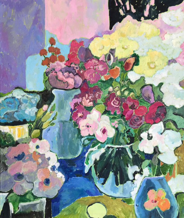 Painting titled "Resonance" by Natalia Bessmertnova, Original Artwork, Oil