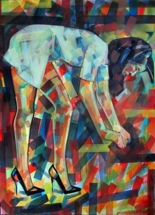 Malarstwo zatytułowany „What are You lookin…” autorstwa Piotr Kachny, Oryginalna praca, Olej Zamontowany na Drewniana rama n…