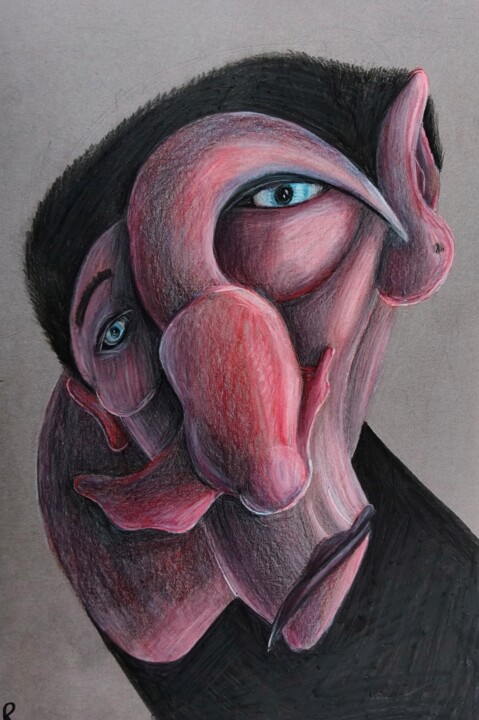 Dessin intitulée "Sudden fit of melan…" par Anna Reshetnikova, Œuvre d'art originale, Crayon