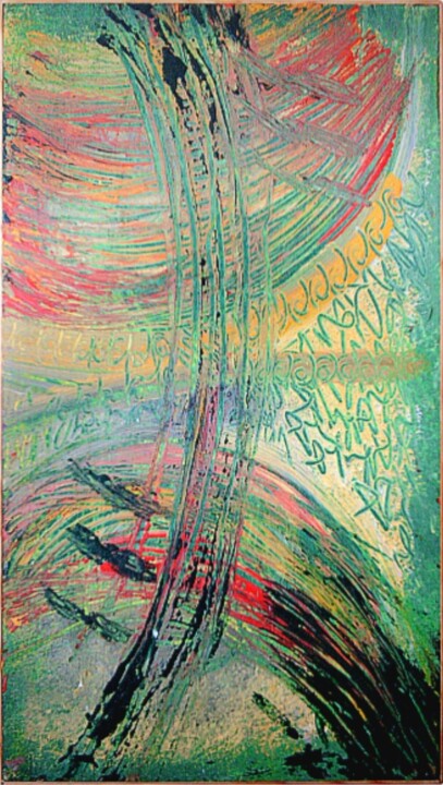 Painting titled "Bokant" by Luc Gama (Luk...), Original Artwork, Acrylic Mounted on Wood Panel