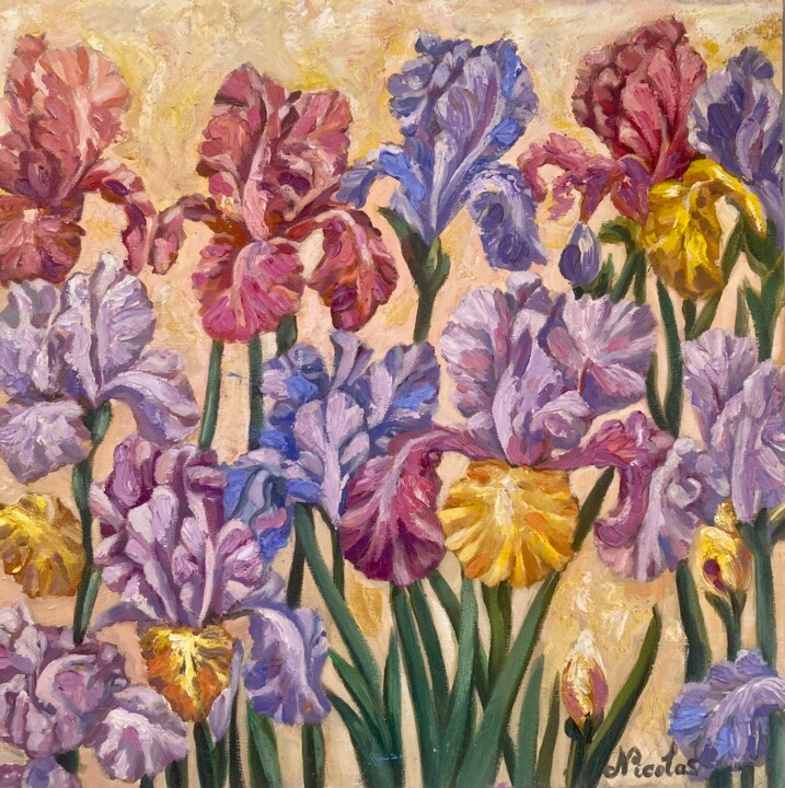 Peinture intitulée "Silent Bloom 2" par Pintor Nicolas, Œuvre d'art originale, Huile