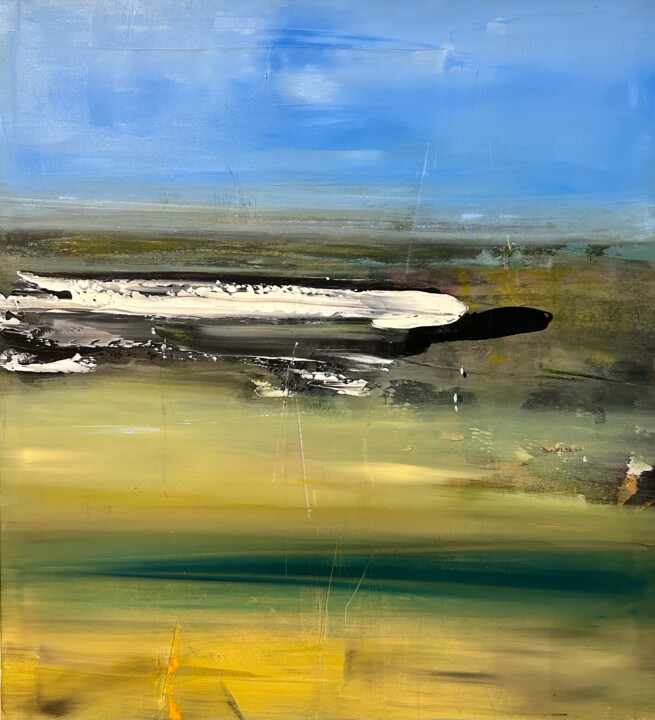 Pintura intitulada "Laguna 22" por Alberto Saka, Obras de arte originais, Óleo Montado em Armação em madeira