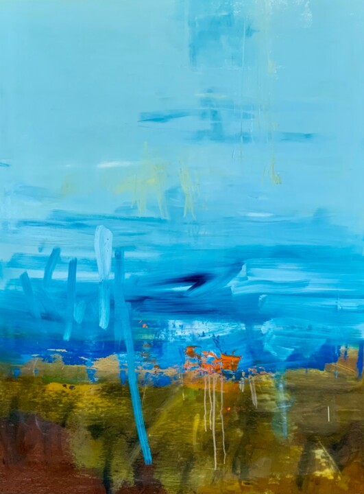 Pintura intitulada "Laguna 25" por Alberto Saka, Obras de arte originais, Óleo Montado em Armação em madeira