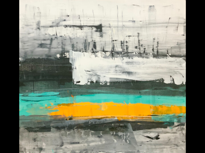 Pintura intitulada "Laguna 26" por Alberto Saka, Obras de arte originais, Acrílico Montado em Armação em madeira