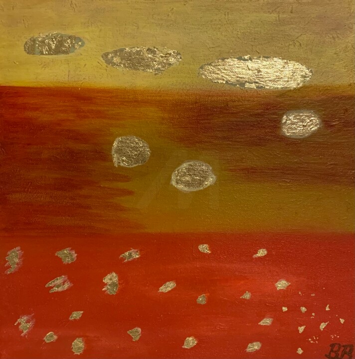 Painting titled "Fire" by Barbara Bozsa, Original Artwork, Acrylic Mounted on Wood Stretcher frame