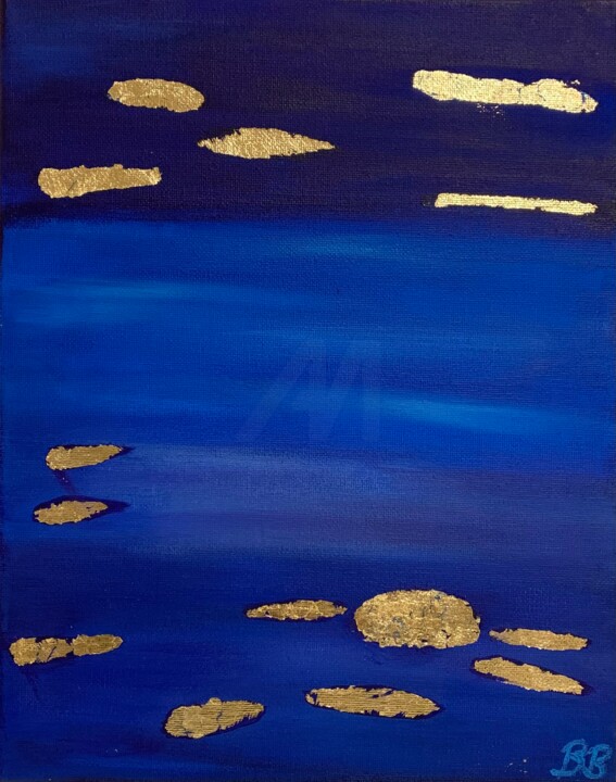 Painting titled "Ocean" by Barbara Bozsa, Original Artwork, Acrylic Mounted on Wood Stretcher frame