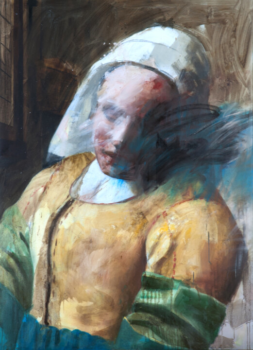 Pintura intitulada "Memoria velata" por Paolo Damiani, Obras de arte originais, Óleo Montado em Armação em madeira